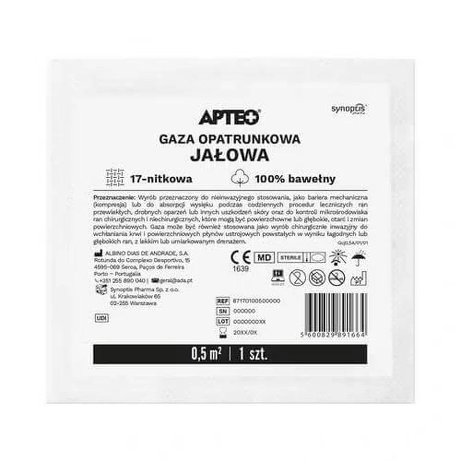 APTEO CARE sterile dressing gauze 0.5m2 17n, 1pc