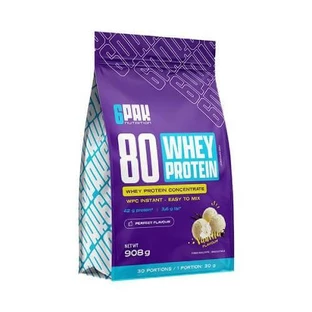 6Pak Nutrition 80 Whey Protein vanilla flavor, 908 g
