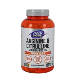 NOW FOODS Sports Arginine et Citrulline L-Arginine + L-Citrulline, 240 gélules