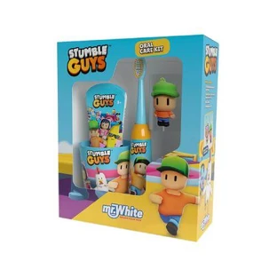 Mr.White Stumble Guys 3+ Tandenborstelset + Tandpasta, 75ml + Mok + Sleutelhanger + Figurine