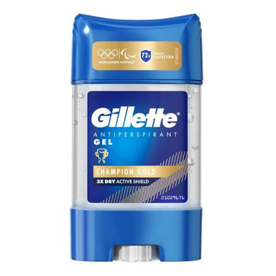 Gel antisudorifique Gillette Champion Gold pour hommes, 70 ml
