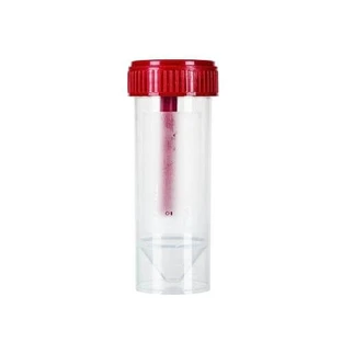 FL MEDICAL Récipient pour matières fécales avec spatule et bouchon rouge, non stérile, 30ml