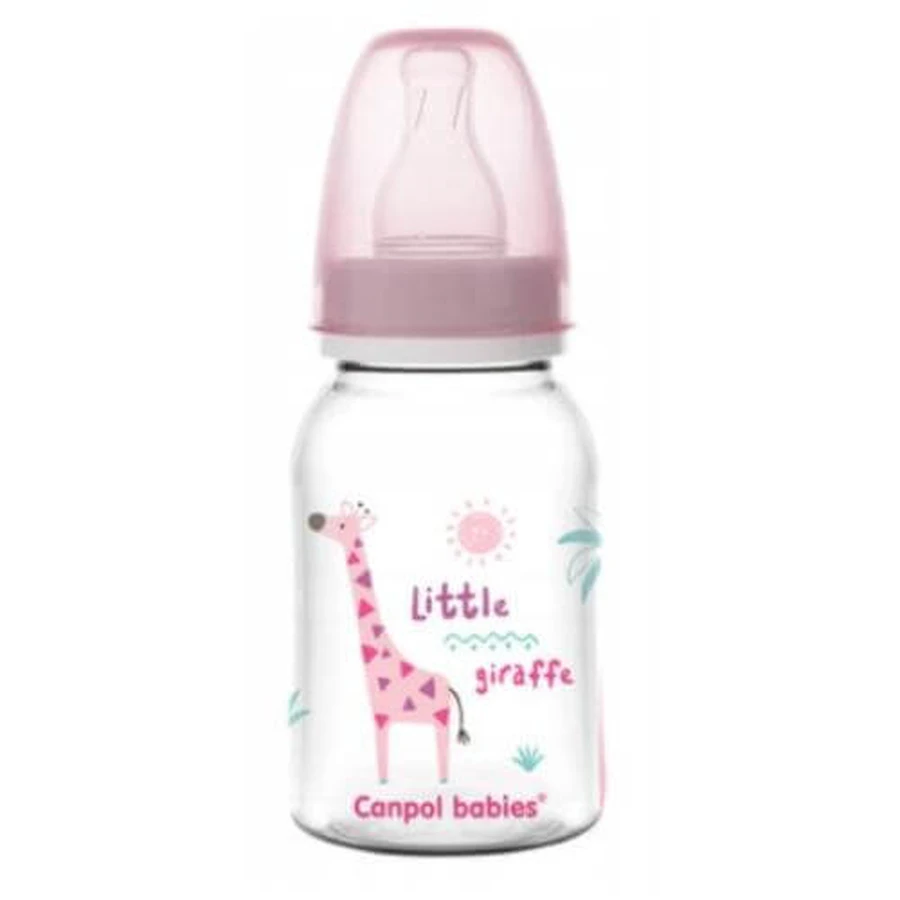 CANPOL BABIES Biberon étroit 120ml Africa Pink Giraffe 0m+ 59/100