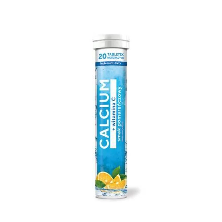 Calcium + Vitamin C Orangengeschmack, 20 Tabletten Mousse