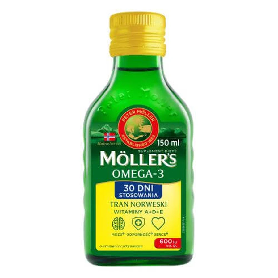 Mollers Omega-3 Tran Norwegian Lemon Flavor, 150 ml