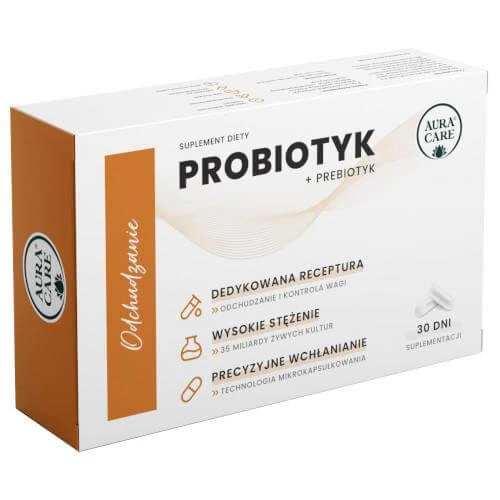 Aura Care Weight Loss Probiotic + Prebiotic, 30 capsules