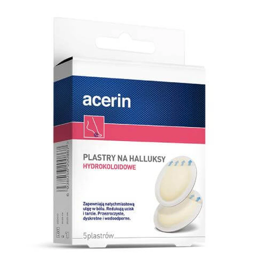 Acerin Hydrokolloid-Hallux-Pflaster, 5 Stück