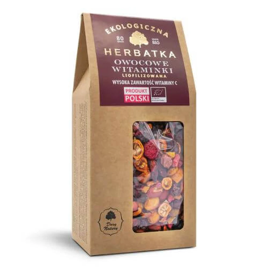 DARY NATURY Owocowe vitaminki Liofilizowana Bio Tee, 80g