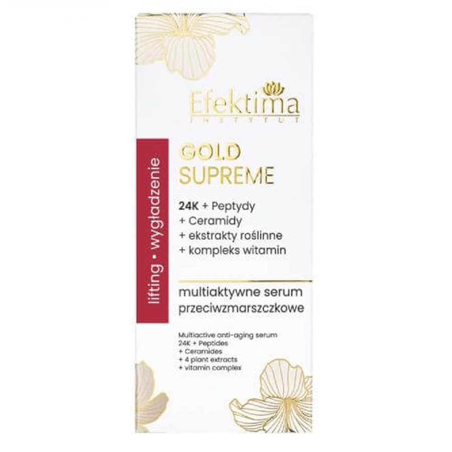 EFEKTIMA Gold Supreme Multiaktywne serum przeciwzmarszczkowe Lifting i Wygładzenie, 30 ml: ceny i cechy