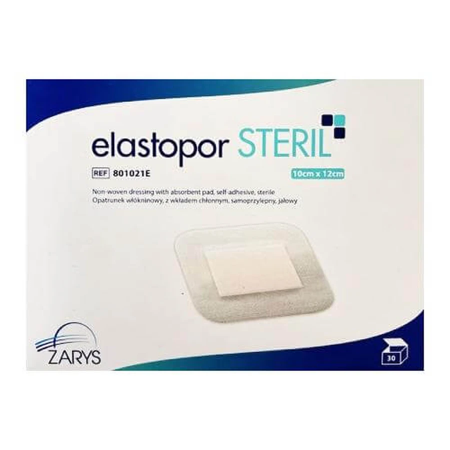 ELASTOPOR STERIL steriel non-woven zelfklevend verband met absorberend kompres 10x12cm, 30 stuks