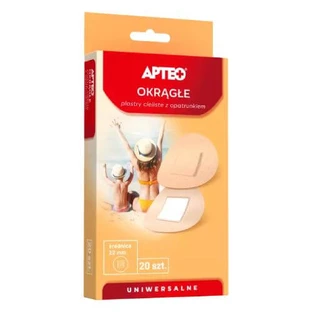 APTEO Round flesh-colored plasters with dressing, 20 pcs.
