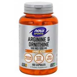NOW FOODS Sports Arginine & Ornithine 500mg, 100 capsules