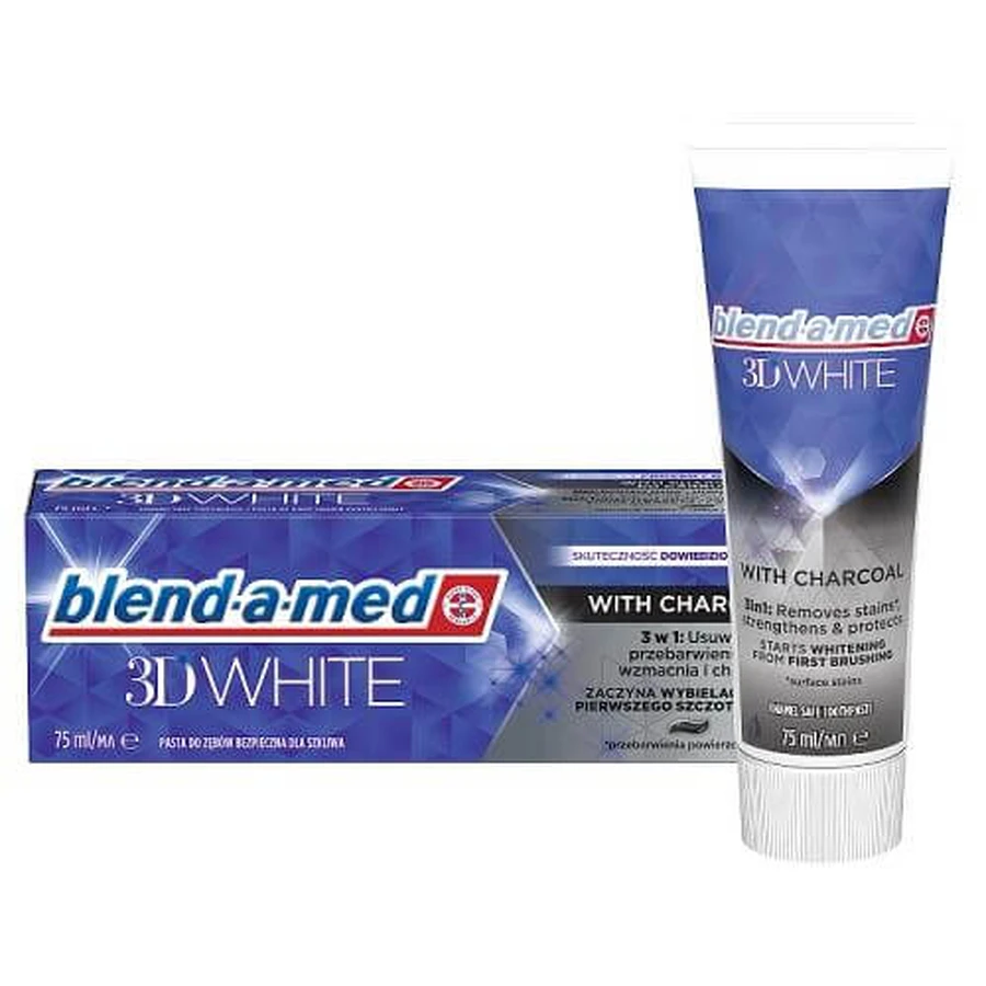 Blend-a-med Tandpasta 3D Wit met Houtskool, 75ml