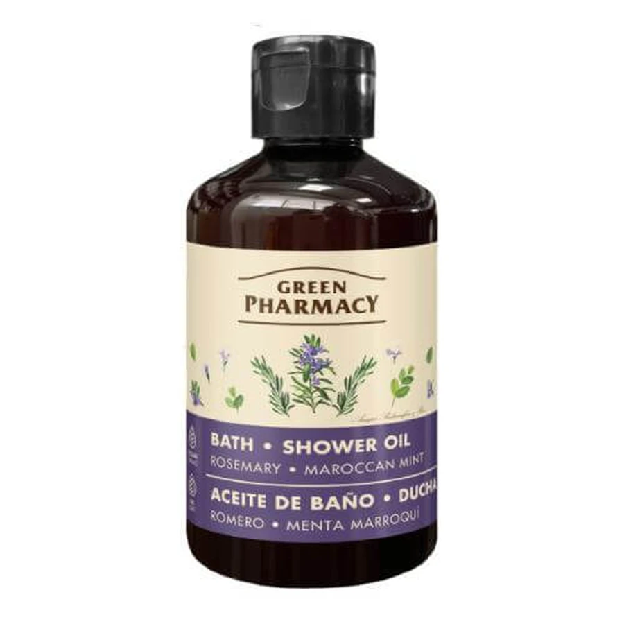 GREEN PHARMACY Bad- en doucheolie, rozemarijn en Marokkaanse munt, 250ml