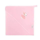 Bocioland Bathing cover with hood pink bunny 100 x 100 cm, 1 pcs