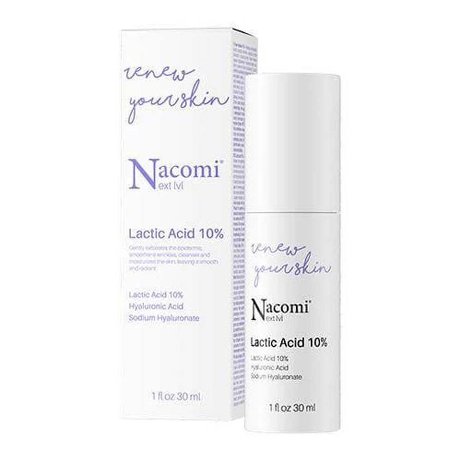 NACOMI Next Level Lactic Acid 10% Night Face Serum, 30ml