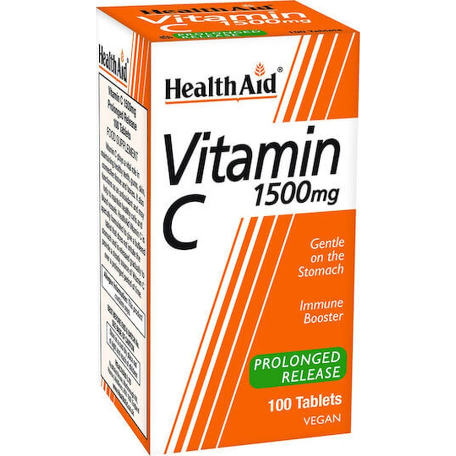 Health Aid Vitamine C voor immuunsysteem, huid en antioxidant 1500mg 100 x 1 tabletten