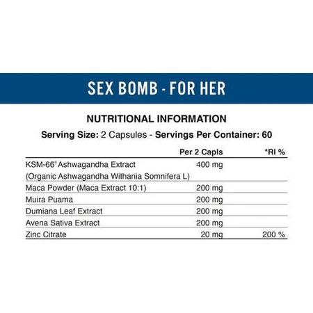Angewandte Ernährung Sex Bomb Female Libido Enhancer Libido & Testosteron Boosting Supplement 120 caps