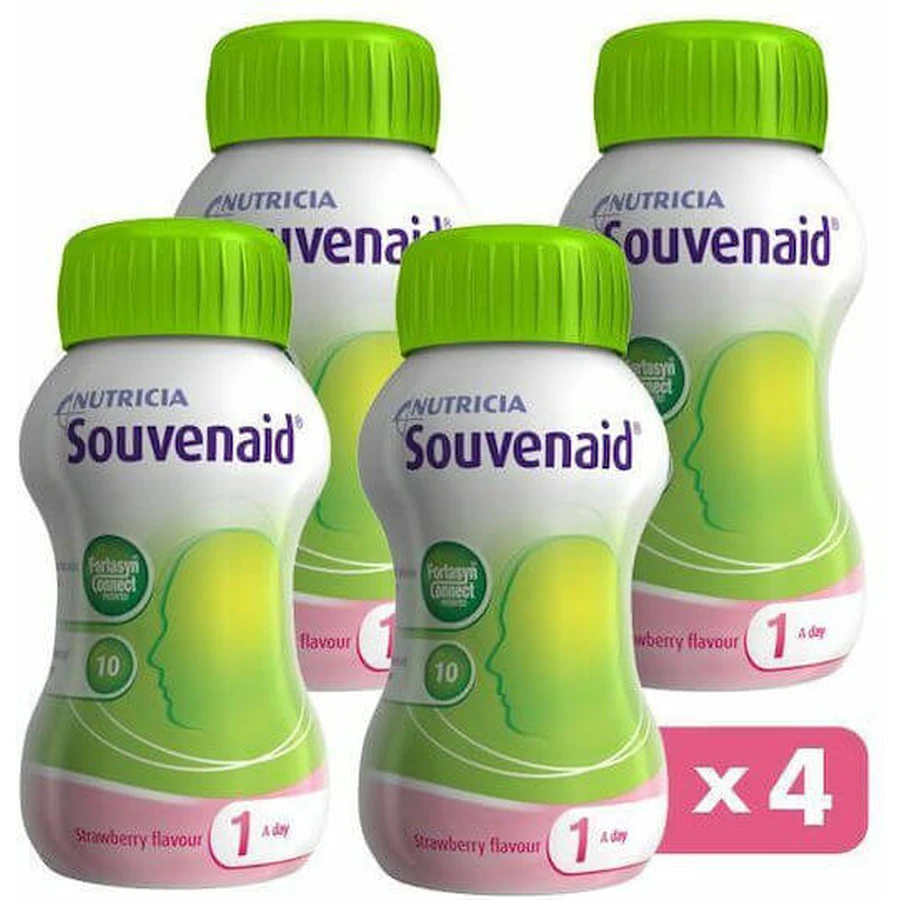 Nutricia Souvenaid Geheugen Supplement 4 x 31ml Aardbei