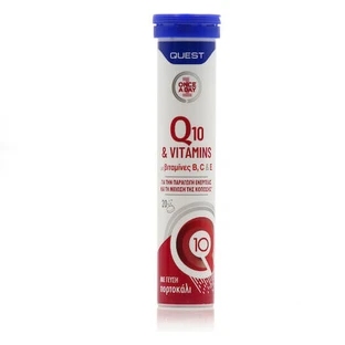 Quest Q10 & Vitamines B, C & E Multivitamine pour l'énergie et le renforcement immunitaire Orange 20 tabs eff