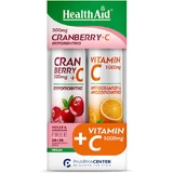 Health Aid Vitamin C Vitamin for Immune Support, Skin & Antioxidant Action 500mg Cranberry 2 x 10 effervescent tablets