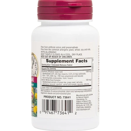 Nature's Plus Herbal Actives Rhodiola Rhodiola de liberación prolongada 30 comprimidos