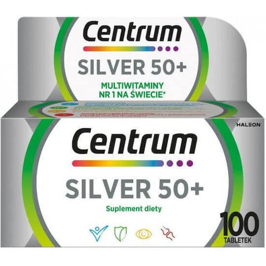 Centrum Silver 50+ Multivitamin for Energy, Immune System Strengthening & Egg Health 100 Comprimidos