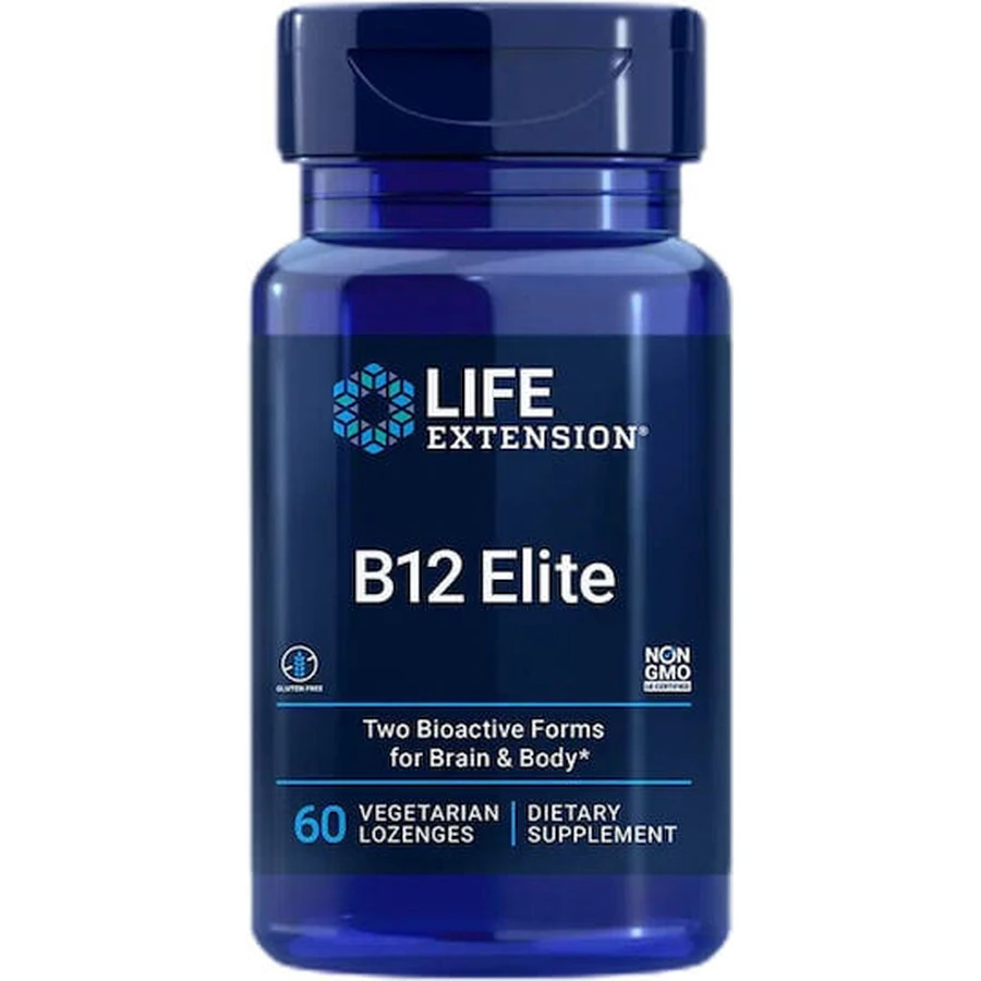 Life Extension B12 Elite Vitamin for Nervous System Health 60 sublingual tablets