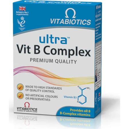 Vitabiotics Ultra Vit B Complex Vitamin for Energy, Immune & Nervous System Strengthening 60 Comprimés