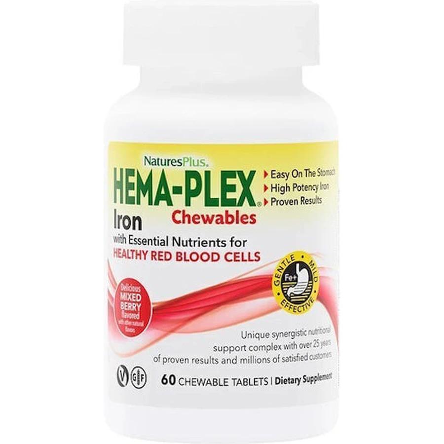 Nature's Plus Iron 85 mg 60 comprimés 60 comprimés à croquer Mixed Berries