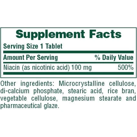 Nature's Plus Niacin Vitamin für die Gesundheit des Nervensystems 100mg 90 Tabletten