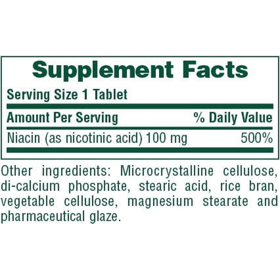 Nature's Plus Niacin Vitamin für die Gesundheit des Nervensystems 100mg 90 Tabletten