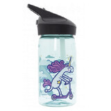 Récipient en Tritan vert avec couvercle automatique Licorne, 450ml, Laken