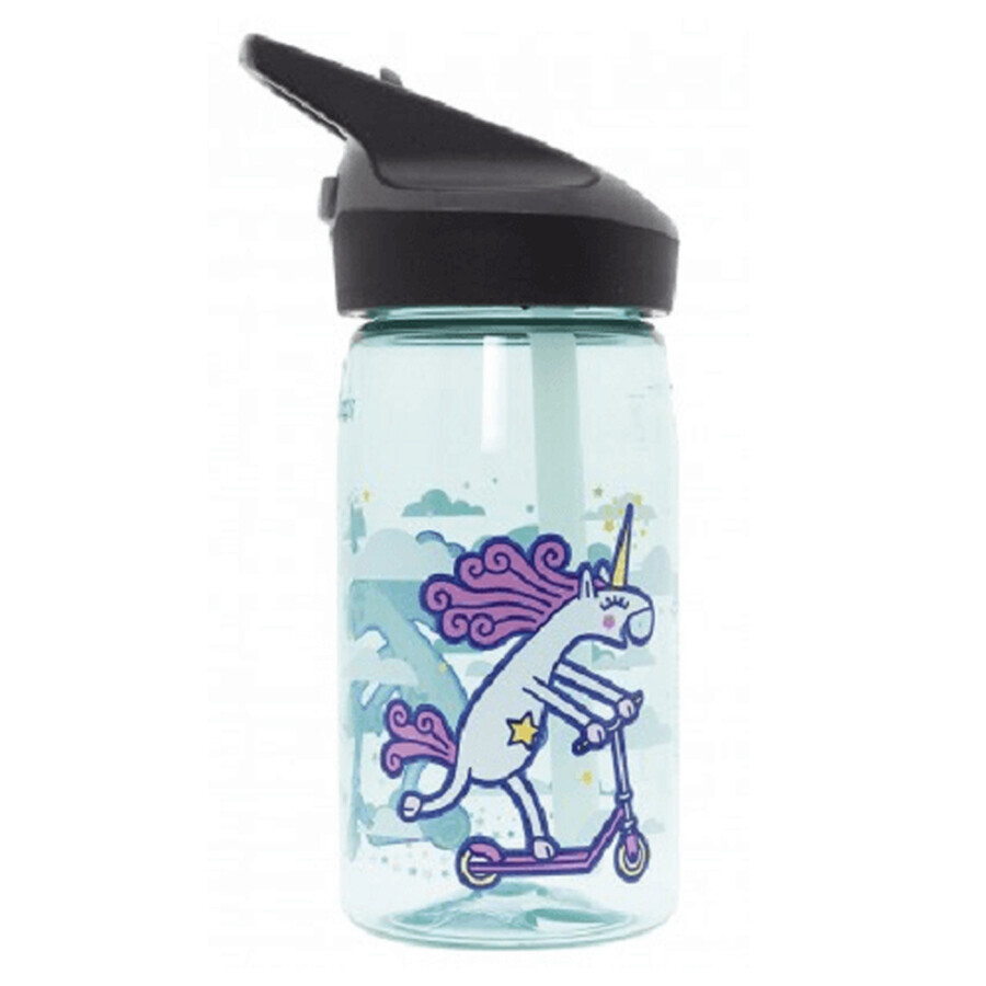 Recipient verde din Tritan cu capac automat Unicorn, 450ml, Laken