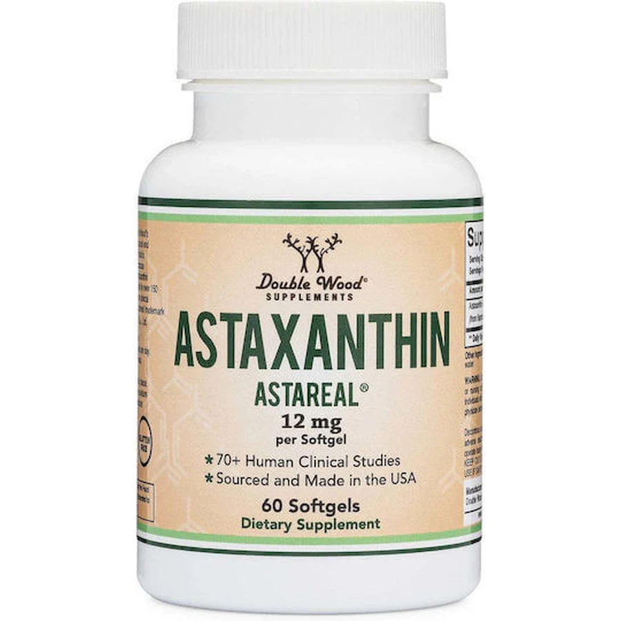 Double Wood Astaxanthine 12mg Voedingssupplement Speciaal 60 softgels