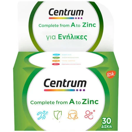 Centrum A to Zinc Multivitamin for Energy & Immune System Strengthening 30 Comprimés