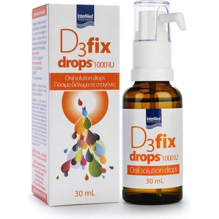 InterMed D3 Fix Vitamin Drops pour le renforcement du système immunitaire et la santé des œufs 1000iu 30ml