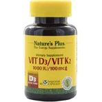 Nature's Plus Vit D3/ Vit K2 Vitamin for Immune System Strengthening & Egg Health 1000iu 90 cápsulas vegetales