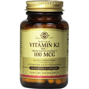 Solgar Vitamine K2 (MK-7) 100mcg Vitamine voor de gezondheid van vogels 100mcg 50 plantaardige capsules