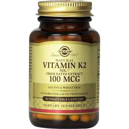 Solgar Vitamine K2 (MK-7) 100mcg Vitamine voor de gezondheid van vogels 100mcg 50 plantaardige capsules