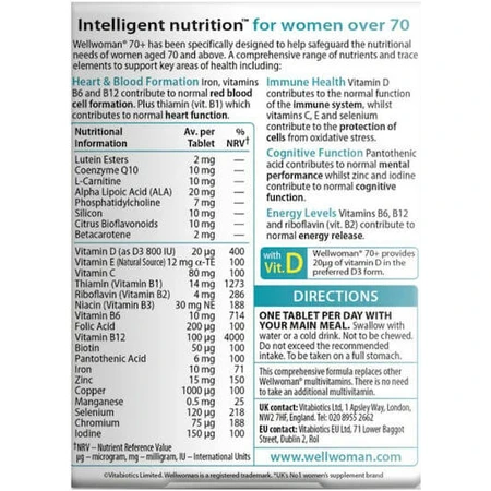 Vitabiotics Wellwoman 70+ Immuunversterkend Supplement 30 tabs