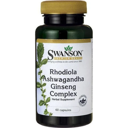 Swanson Rhodiola Rhodiola Ashwagandha Ginseng Complex 60 cáps.