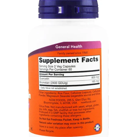 Now Foods Quercetin mit Bromelain 120 pflanzliche Kapseln Apfel