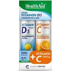 Health Aid Vitamina D3 Vitamina para el fortalecimiento del sistema inmunológico y la salud de los huevos 2000iu 1000mg Naranja 2 x 20 comprimidos