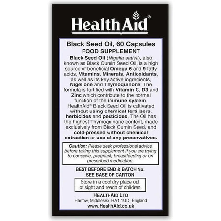 Health Aid Black Seed Oil 1000mg 60 caps