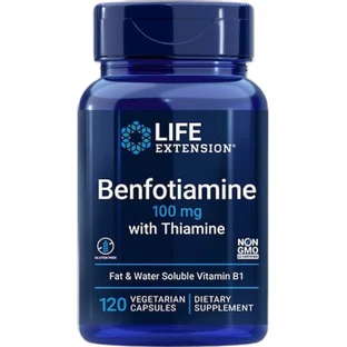 Life Extension Benfotiamine With Thiamine 100mg Food Supplement Special 120 veget capsules