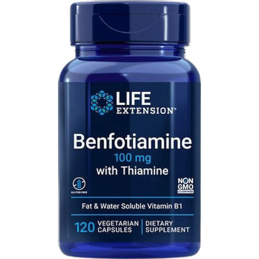Life Extension Benfotiamine With Thiamine 100mg Food Supplement Special 120 veget capsules