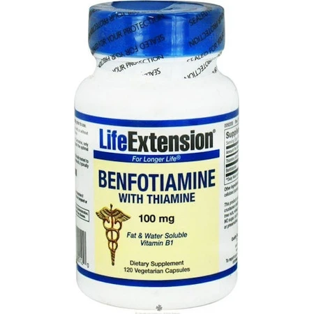 Life Extension Benfotiamine With Thiamine 100mg Food Supplement Special 120 veget capsules