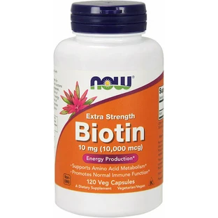 Now Foods Biotin Vitamin für Haare, Haut und Nägel 10mg 120 pflanzliche Kapseln
