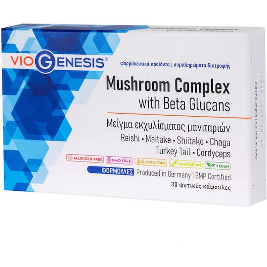 Viogenesis Mushroom Complex with Beta Glucans 30 veget capsule